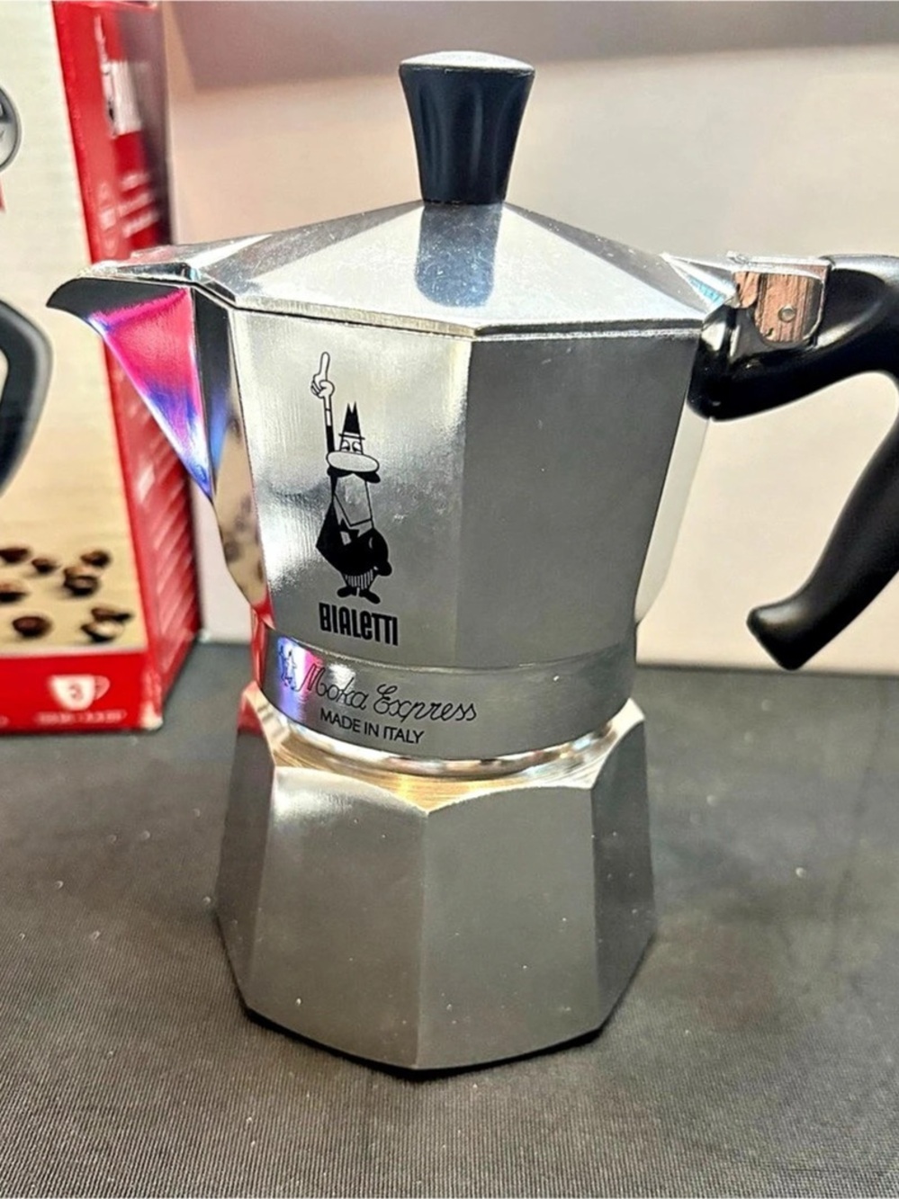 Bialetti Moka Express 3 TZ 3-Cup Aluminum Stovetop Espresso Maker NIB